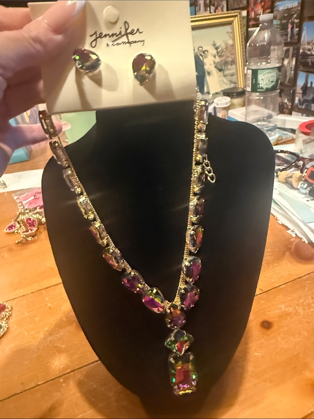 NEW volcano gem necklace and earrings ! Gorgeous! Shiny! Jewelry